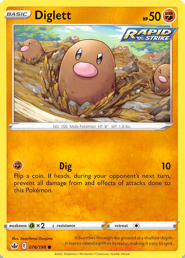 Diglett (076/198) [Sword & Shield: Chilling Reign] | Dumpster Cat Games