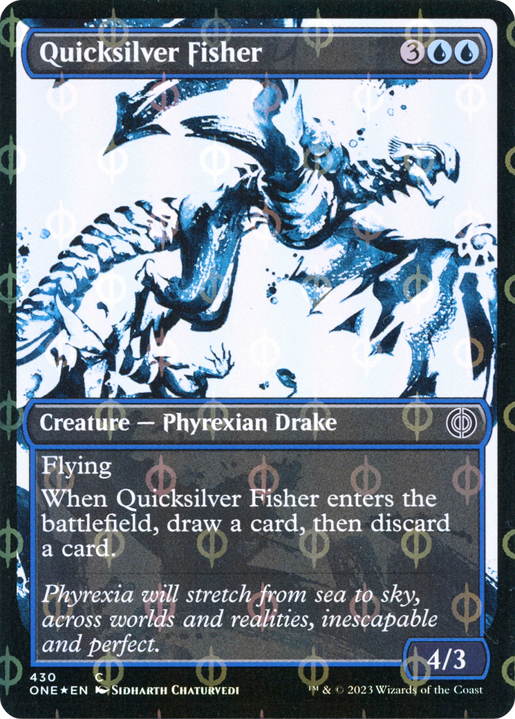 Quicksilver Fisher (Showcase Ichor Step-and-Compleat Foil) [Phyrexia: All Will Be One] | Dumpster Cat Games