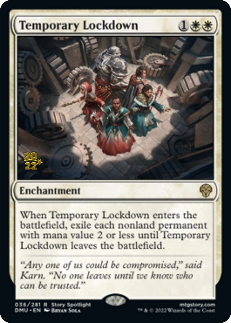 Temporary Lockdown [Dominaria United Prerelease Promos] | Dumpster Cat Games