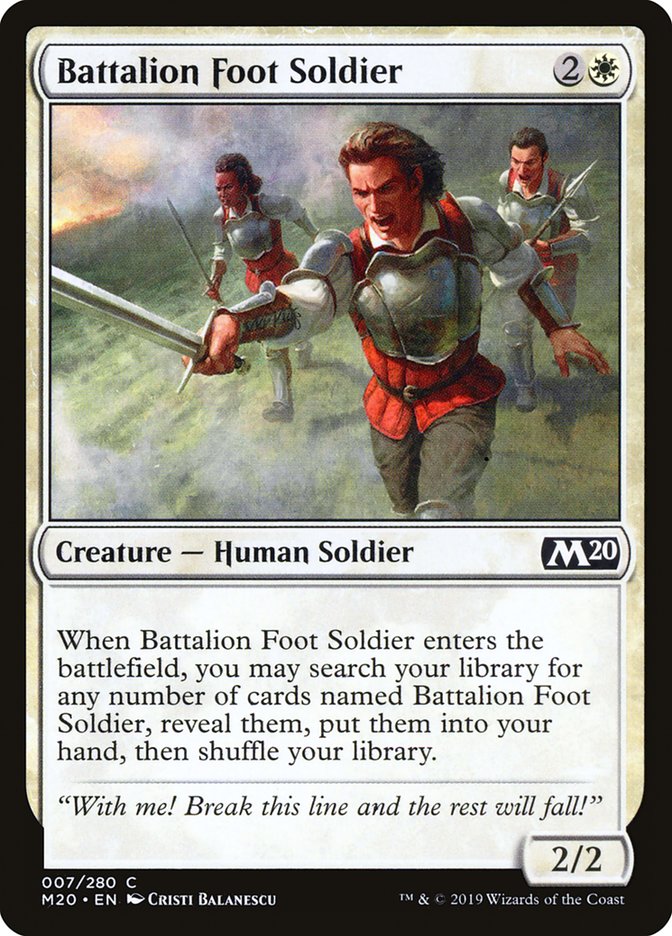 Battalion Foot Soldier [Core Set 2020] | Dumpster Cat Games