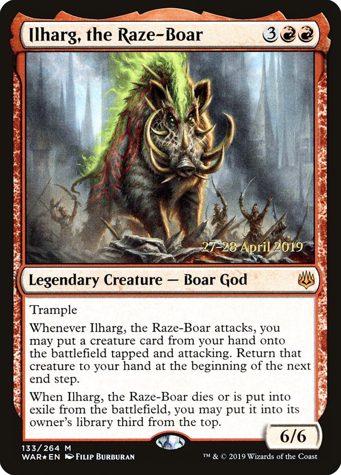 Ilharg, the Raze-Boar  [War of the Spark Prerelease Promos] | Dumpster Cat Games