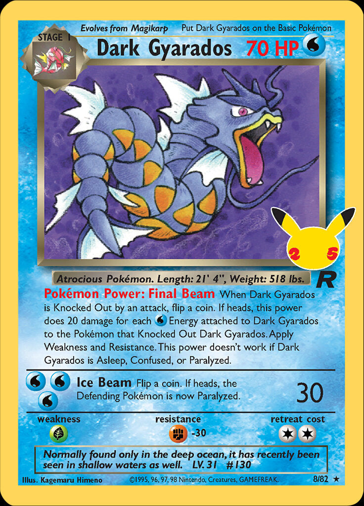 Dark Gyarados (8/82) [Celebrations: 25th Anniversary - Classic Collection] | Dumpster Cat Games