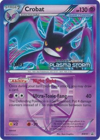 Crobat Team Plasma (BW51) (Staff Prerelease Promo) [Black & White: Black Star Promos] | Dumpster Cat Games