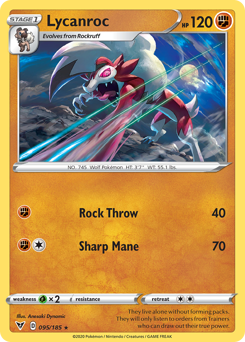 Lycanroc (095/185) [Sword & Shield: Vivid Voltage] | Dumpster Cat Games