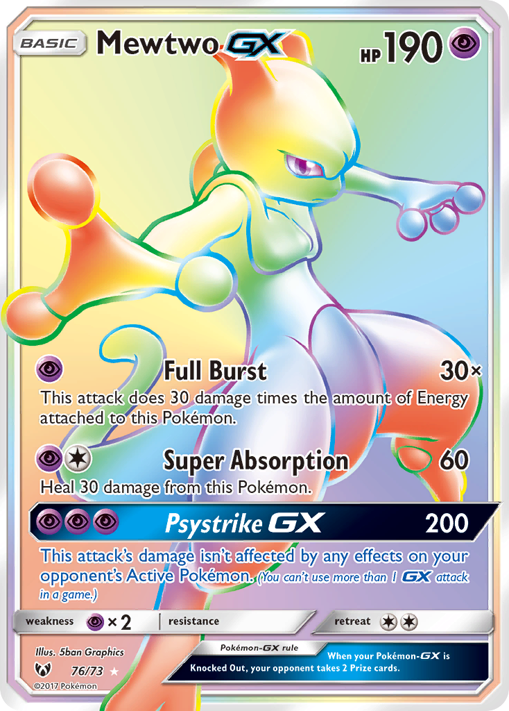 Mewtwo GX (76/73) [Sun & Moon: Shining Legends] | Dumpster Cat Games