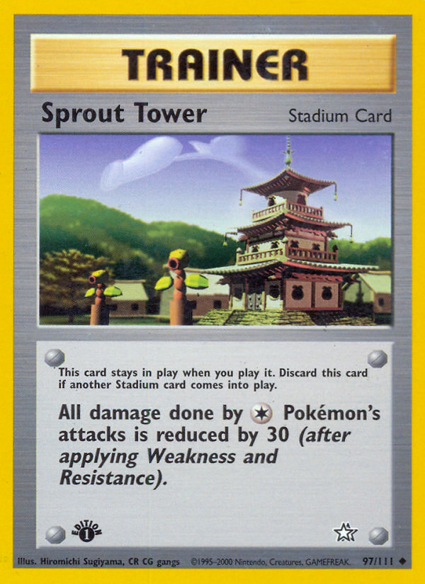 Sprout Tower (97/111) [Neo Genesis 1st Edition] | Dumpster Cat Games