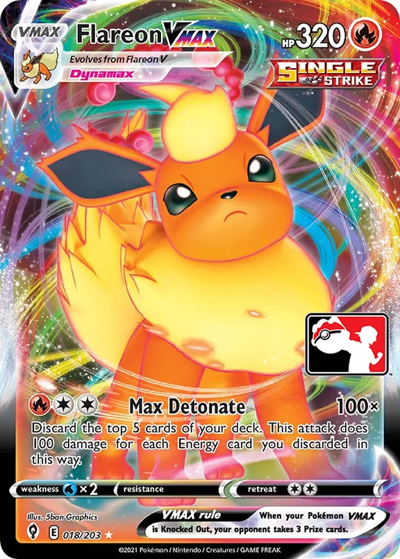 Flareon VMAX (018/203) [Prize Pack Series One] | Dumpster Cat Games