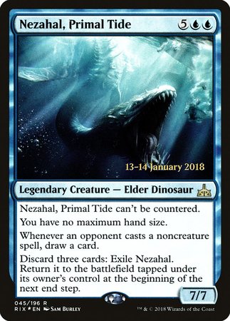 Nezahal, Primal Tide [Rivals of Ixalan Promos] | Dumpster Cat Games