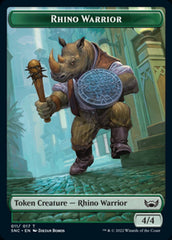 Fish // Rhino Warrior Double-sided Token [Streets of New Capenna Tokens] | Dumpster Cat Games