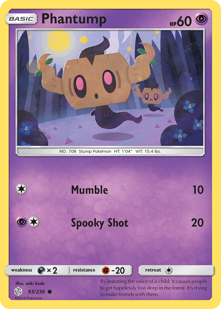 Phantump (93/236) [Sun & Moon: Cosmic Eclipse] | Dumpster Cat Games