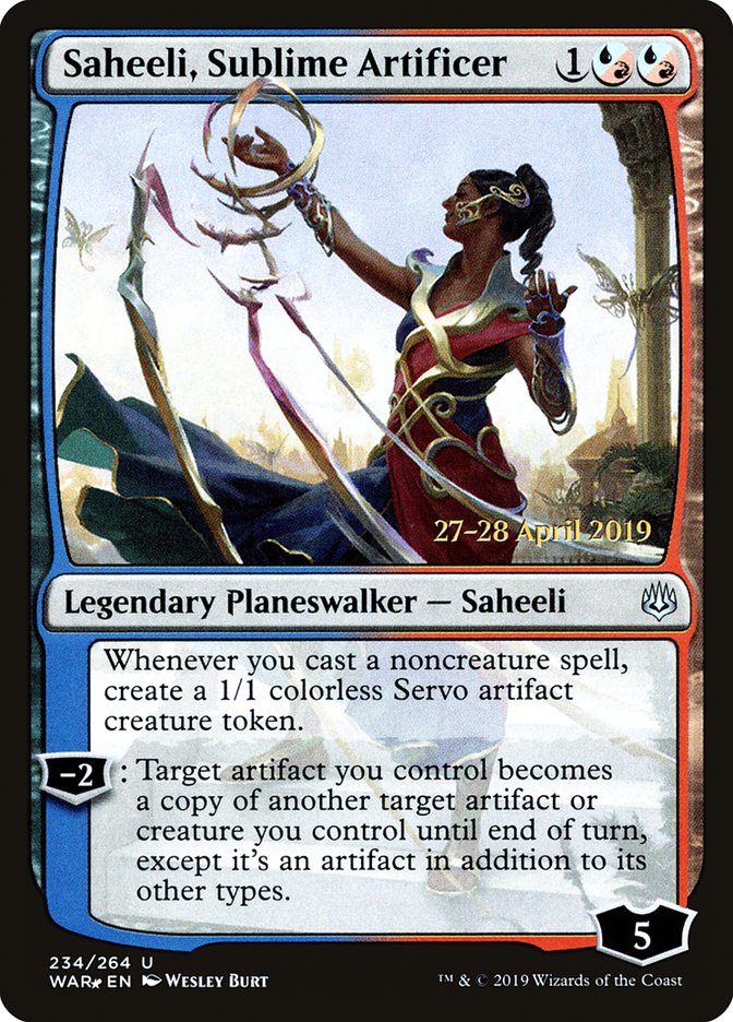 Saheeli, Sublime Artificer  [War of the Spark Prerelease Promos] | Dumpster Cat Games