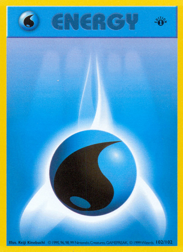 Water Energy (102/102) (Shadowless) [Base Set 1st Edition] | Dumpster Cat Games