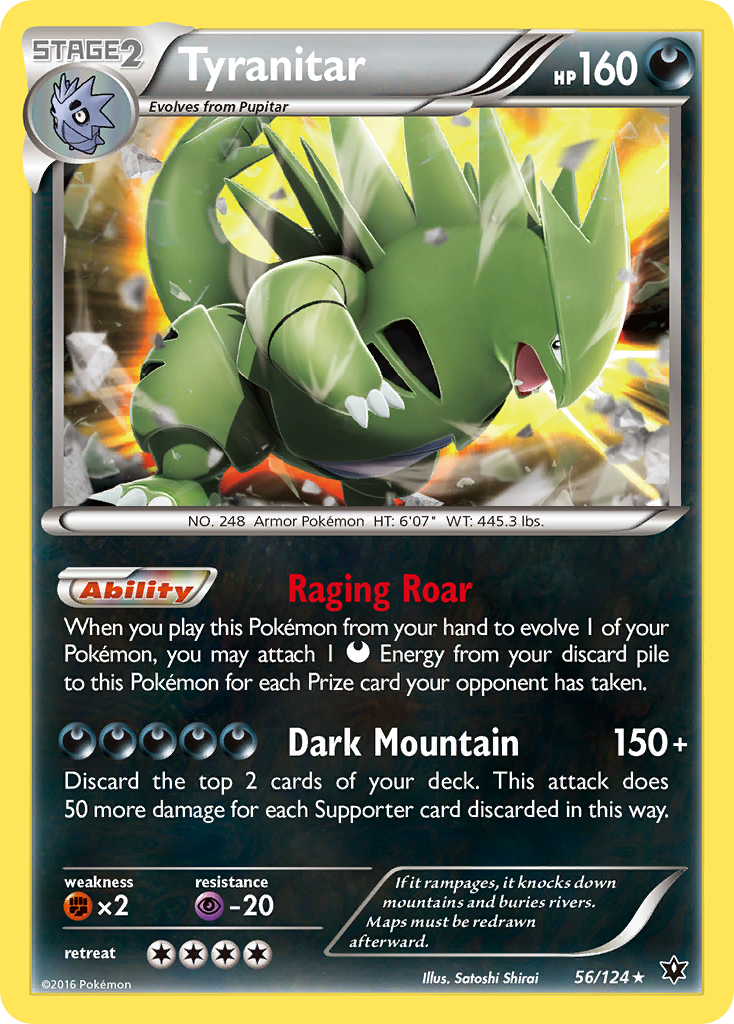 Tyranitar (56/124) [XY: Fates Collide] | Dumpster Cat Games