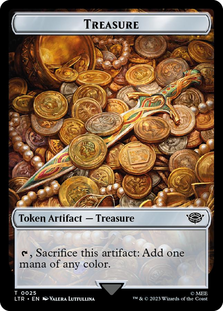 Treasure // Food (0022) Double-Sided Token (Surge Foil) [The Lord of the Rings: Tales of Middle-Earth Tokens] | Dumpster Cat Games