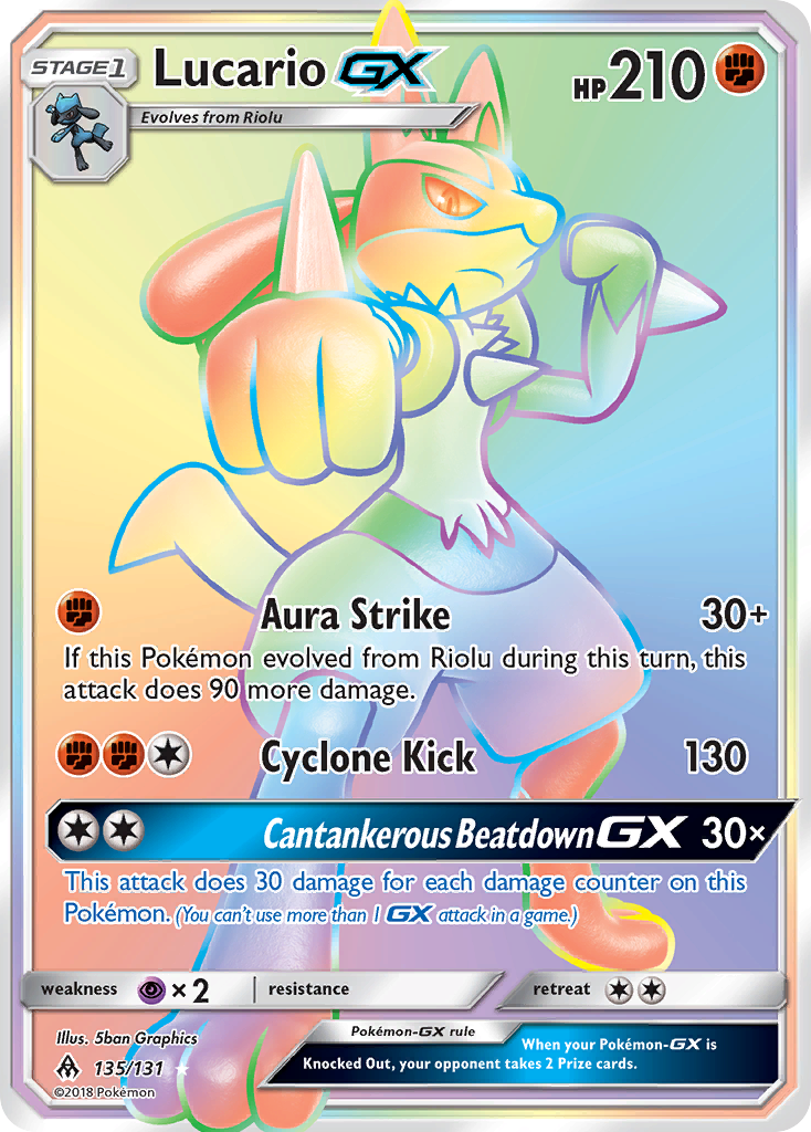 Lucario GX (135/131) [Sun & Moon: Forbidden Light] | Dumpster Cat Games