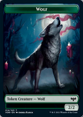 Human (001) // Wolf (014) Double-sided Token [Innistrad: Crimson Vow Tokens] | Dumpster Cat Games