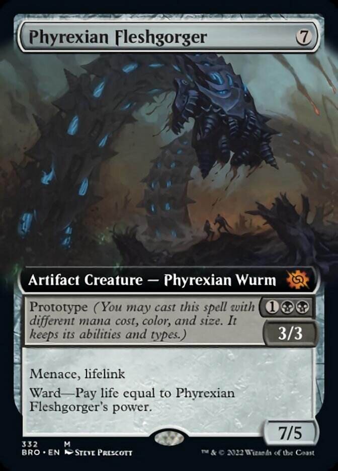 Phyrexian Fleshgorger (Extended Art) [The Brothers' War] | Dumpster Cat Games