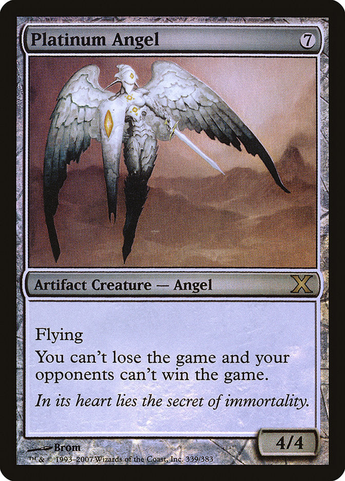 Platinum Angel (Premium Foil) [Tenth Edition] | Dumpster Cat Games