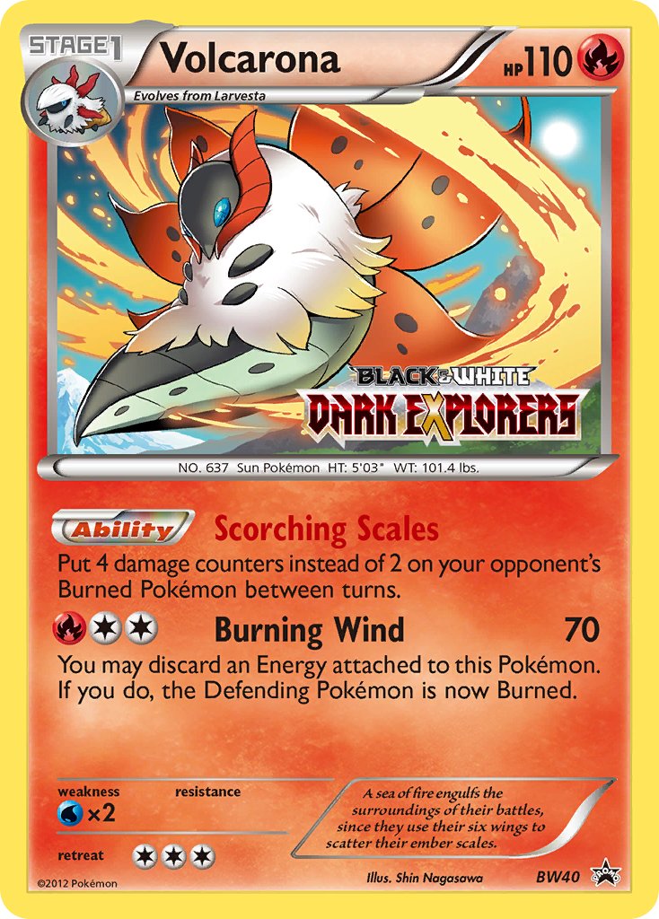 Volcarona (BW40) (Staff Prerelease Promo) [Black & White: Black Star Promos] | Dumpster Cat Games