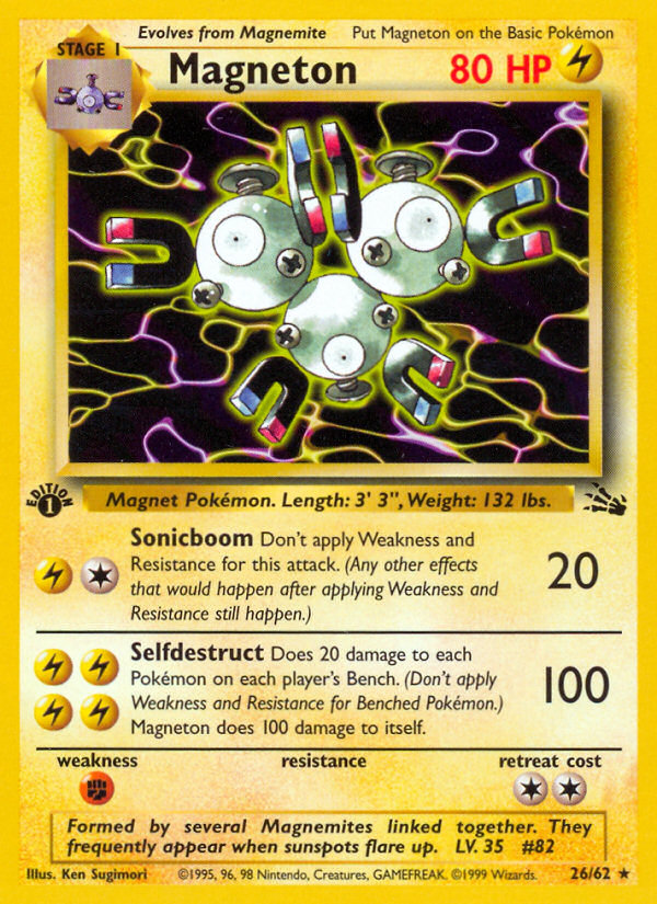 Magneton (26/62) [Fossil 1st Edition] | Dumpster Cat Games