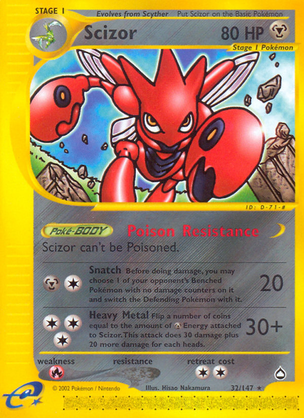 Scizor (32/147) [Aquapolis] | Dumpster Cat Games