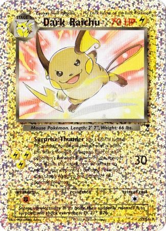 Dark Raichu (S3/S4) [Box Topper] | Dumpster Cat Games