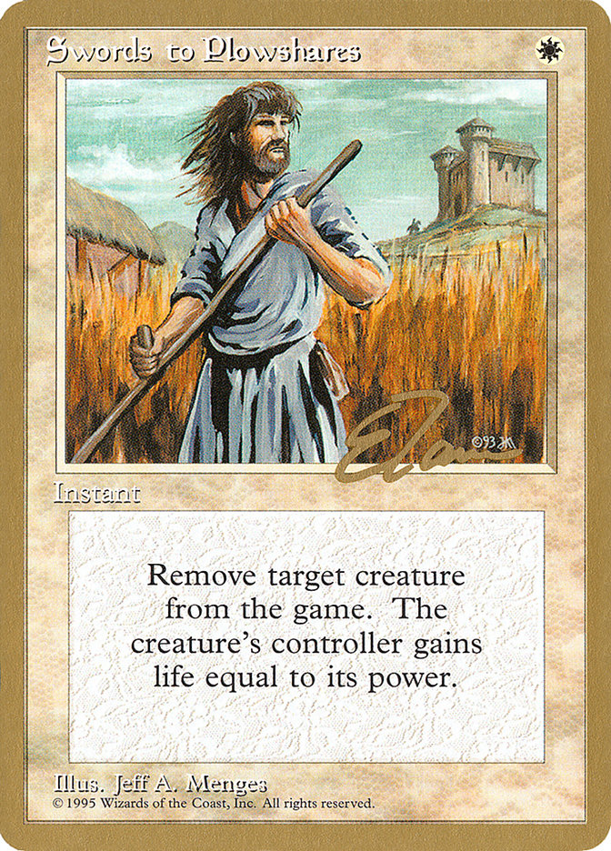 Swords to Plowshares (Eric Tam) [Pro Tour Collector Set] | Dumpster Cat Games