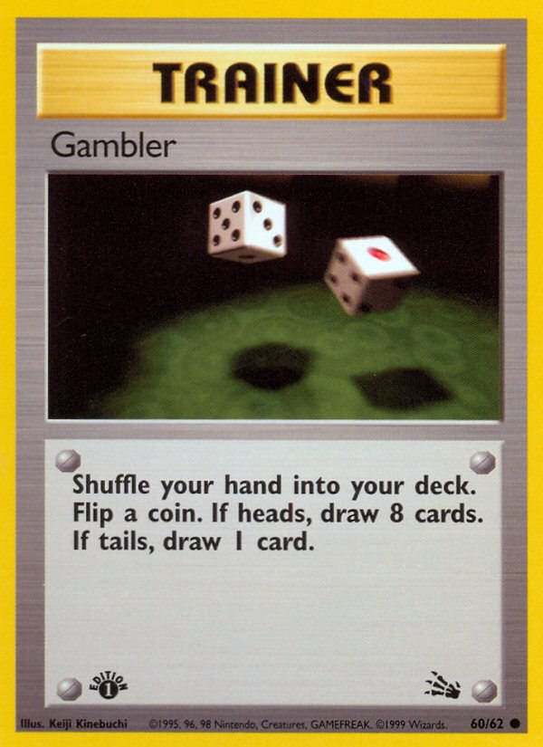 Gambler (60/62) [Fossil 1st Edition] | Dumpster Cat Games