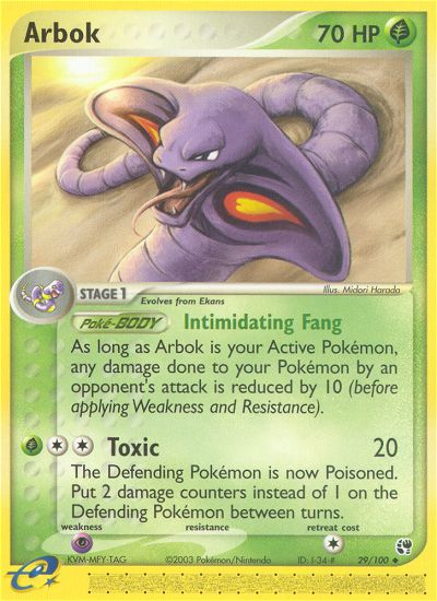 Arbok (29/100) [EX: Sandstorm] | Dumpster Cat Games