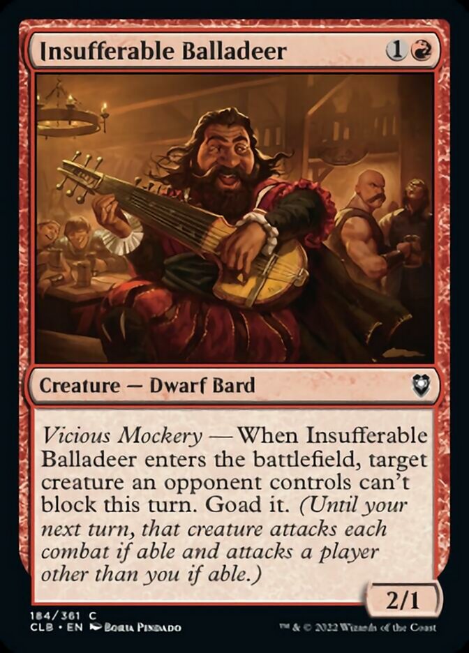 Insufferable Balladeer [Commander Legends: Battle for Baldur's Gate] | Dumpster Cat Games