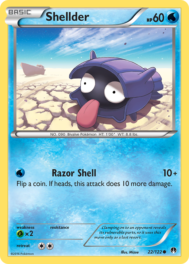 Shellder (22/122) [XY: BREAKpoint] | Dumpster Cat Games