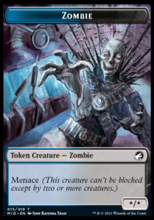 Zombie Token (015) [Innistrad: Midnight Hunt Tokens] | Dumpster Cat Games