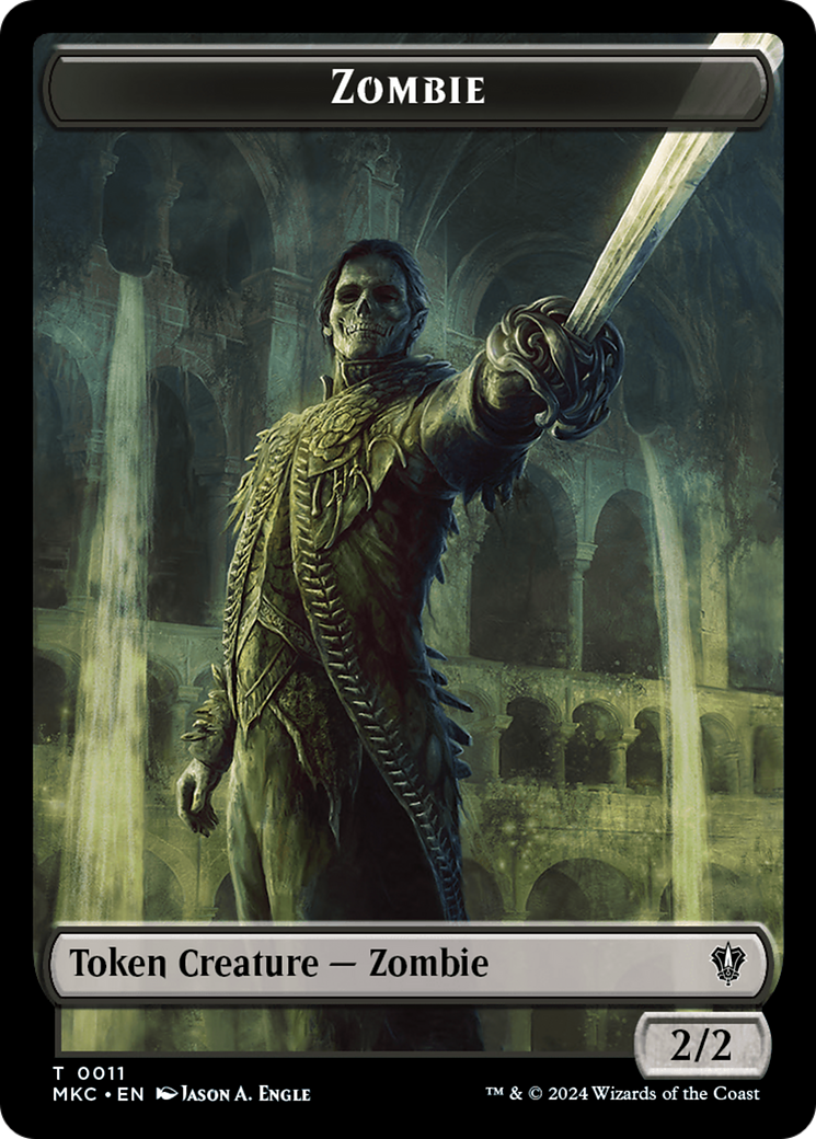 Vizier of Many Faces // Zombie Double-Sided Token [Murders at Karlov Manor Commander Tokens] | Dumpster Cat Games