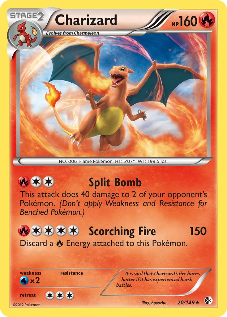 Charizard (20/149) (Cosmos Holo) (Blister Exclusive) [Black & White: Boundaries Crossed] | Dumpster Cat Games