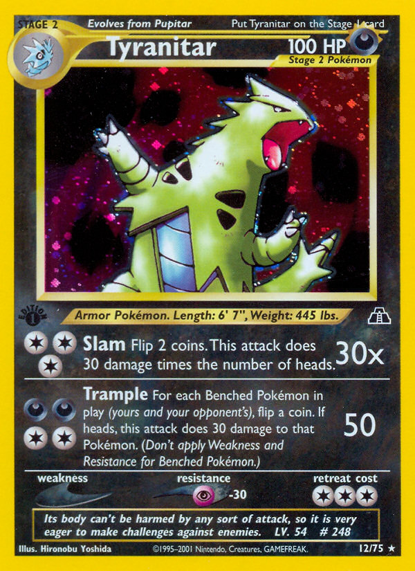 Tyranitar (12/75) [Neo Discovery 1st Edition] | Dumpster Cat Games