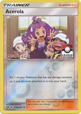 Acerola (112a/147) (League Promo 3rd Place) [Sun & Moon: Burning Shadows] | Dumpster Cat Games