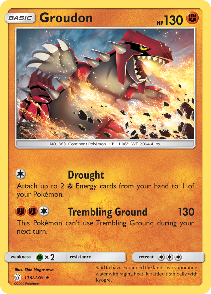 Groudon (113/236) [Sun & Moon: Cosmic Eclipse] | Dumpster Cat Games