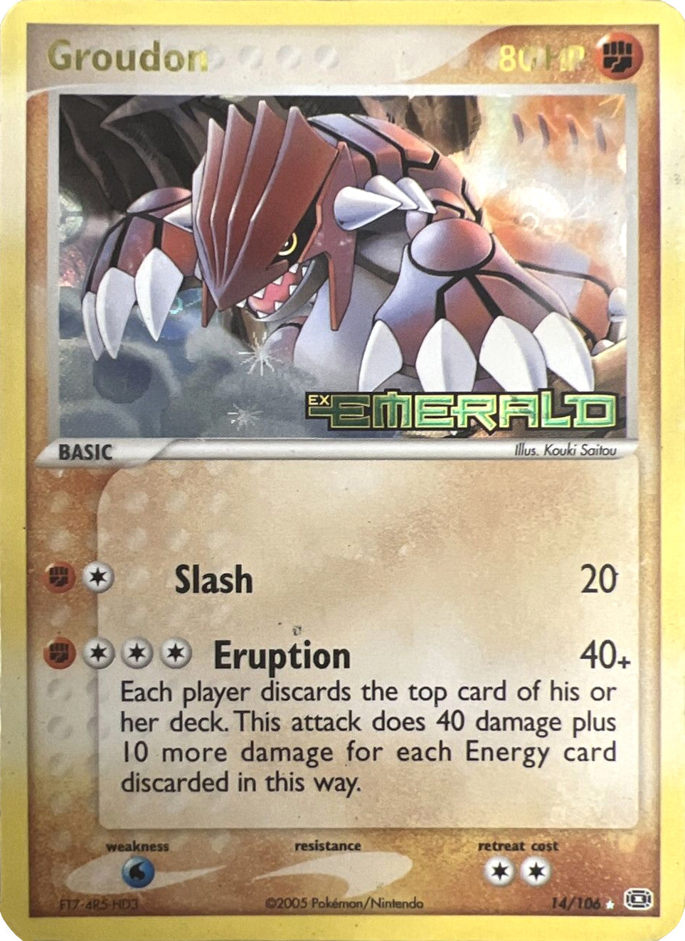 Groudon (14/106) (Stamped) [EX: Emerald] | Dumpster Cat Games