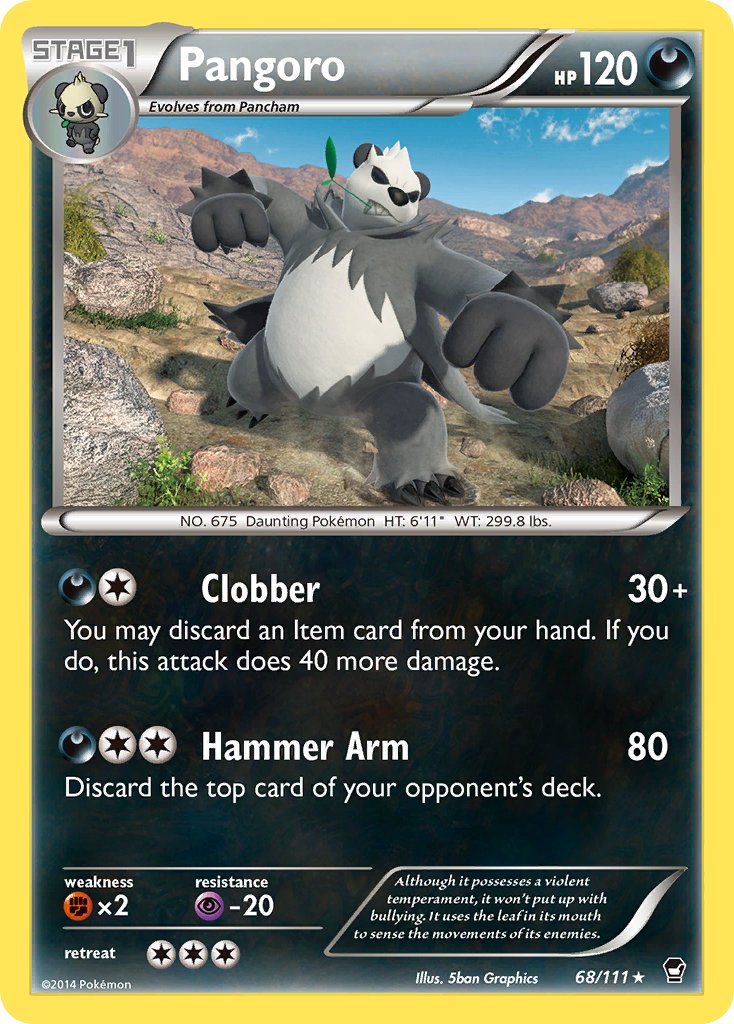 Pangoro (68/111) (Theme Deck Exclusive) [XY: Furious Fists] | Dumpster Cat Games