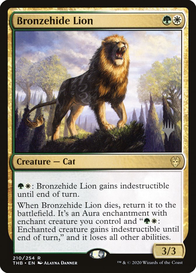 Bronzehide Lion (Promo Pack) [Theros Beyond Death Promos] | Dumpster Cat Games