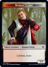 Human Cleric // Food (17) Double-sided Token [Throne of Eldraine Tokens] | Dumpster Cat Games