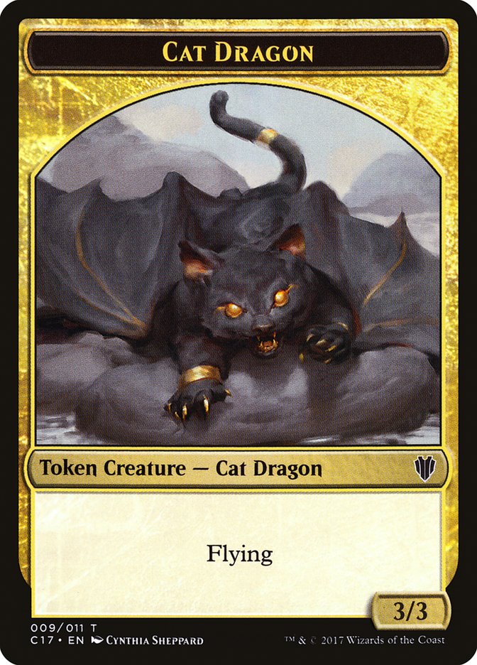 Cat Dragon // Dragon (007) Double-sided Token [Commander 2017 Tokens] | Dumpster Cat Games