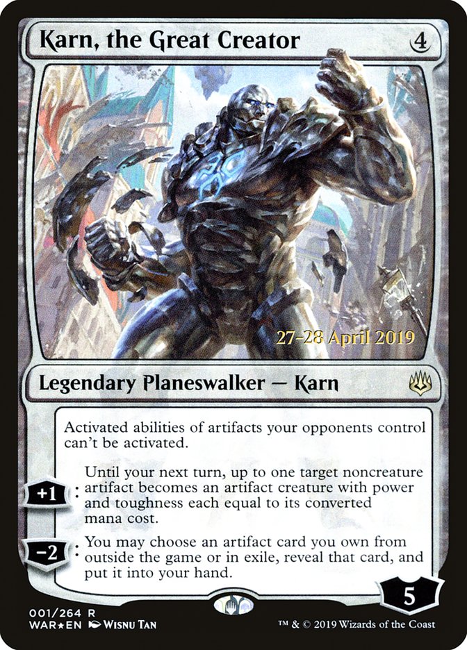 Karn, the Great Creator  [War of the Spark Prerelease Promos] | Dumpster Cat Games