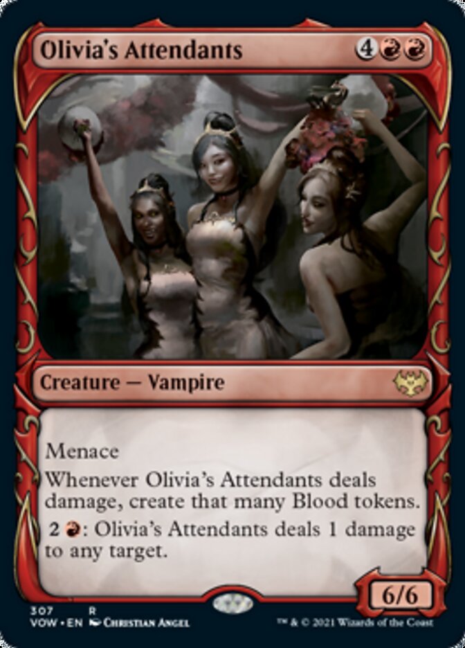 Olivia's Attendants (Showcase Fang Frame) [Innistrad: Crimson Vow] | Dumpster Cat Games