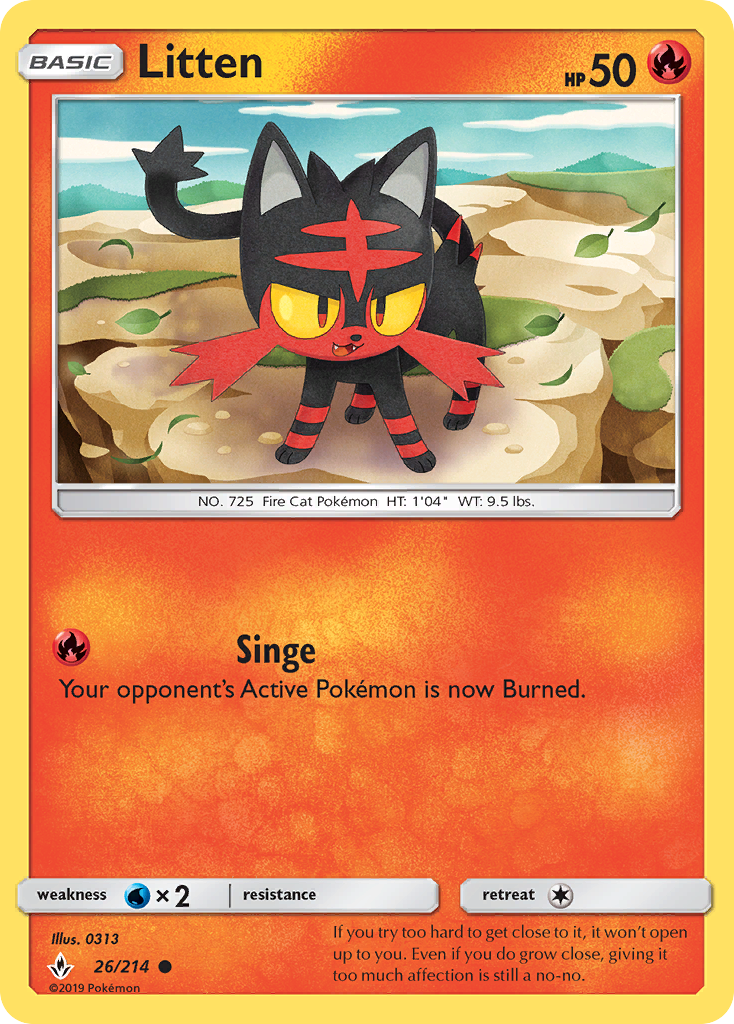 Litten (26/214) [Sun & Moon: Unbroken Bonds] | Dumpster Cat Games