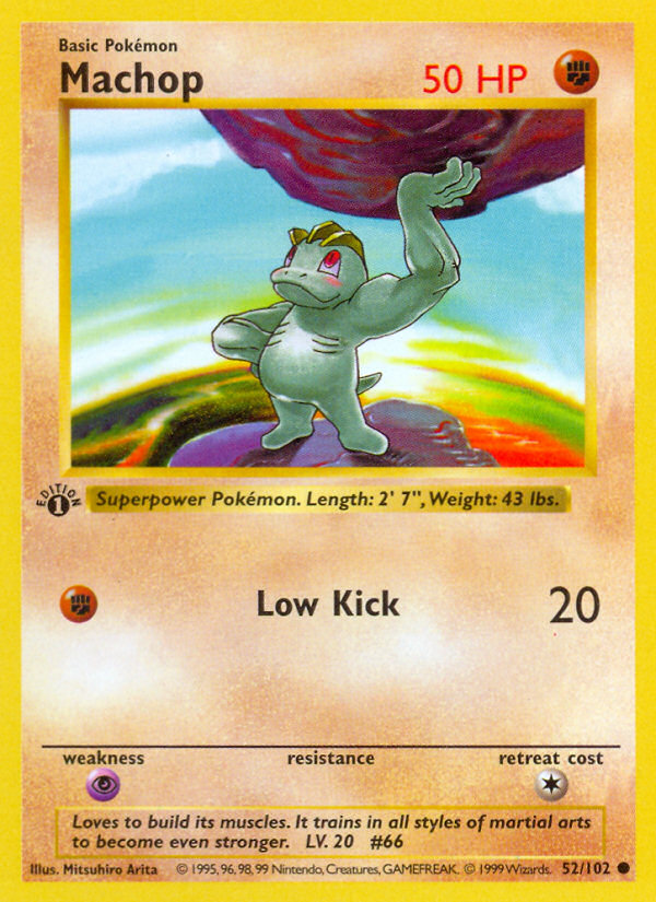 Machop (52/102) (Shadowless) [Base Set 1st Edition] | Dumpster Cat Games