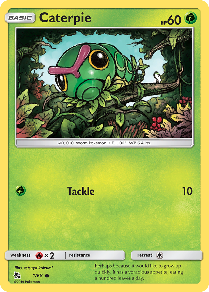 Caterpie (1/68) [Sun & Moon: Hidden Fates] | Dumpster Cat Games