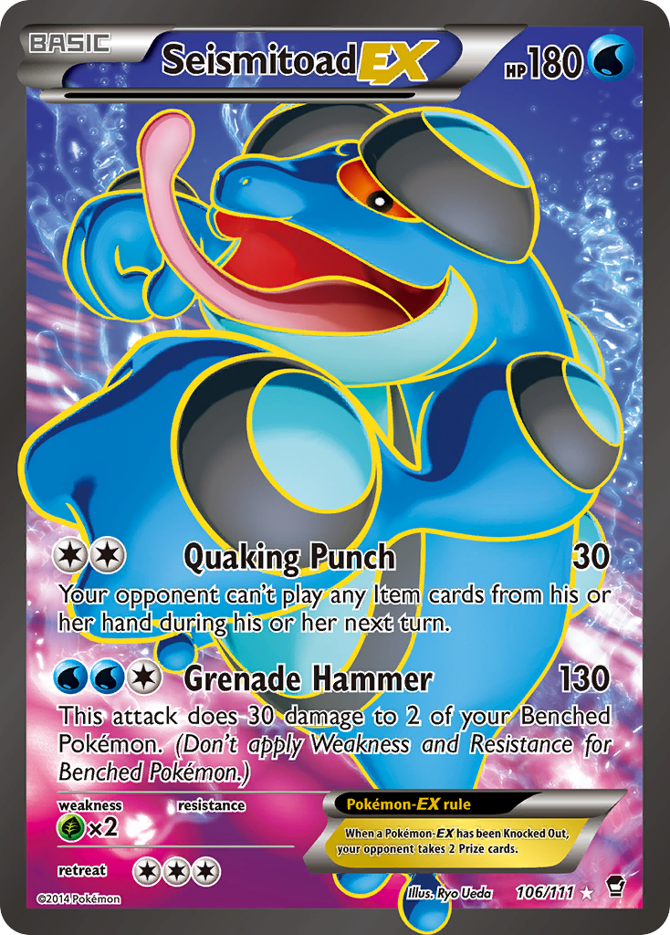 Seismitoad EX (106/111) [XY: Furious Fists] | Dumpster Cat Games