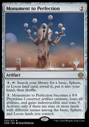 Monument to Perfection (Promo Pack) [Phyrexia: All Will Be One Promos] | Dumpster Cat Games