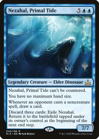 Nezahal, Primal Tide [Rivals of Ixalan Promos] | Dumpster Cat Games